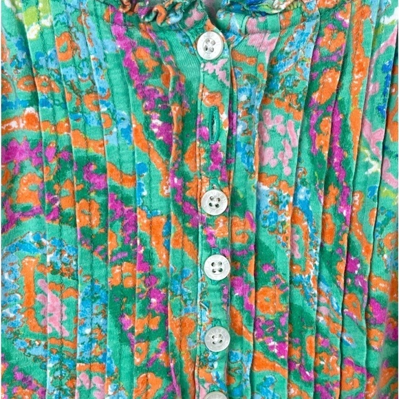 LAUREN RALPH LAUREN Paisley Shirt Cap Sleeve Large - Picture 4 of 13